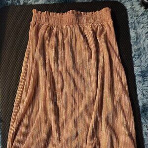 Rose Gold Long Maxi Skirt NWT